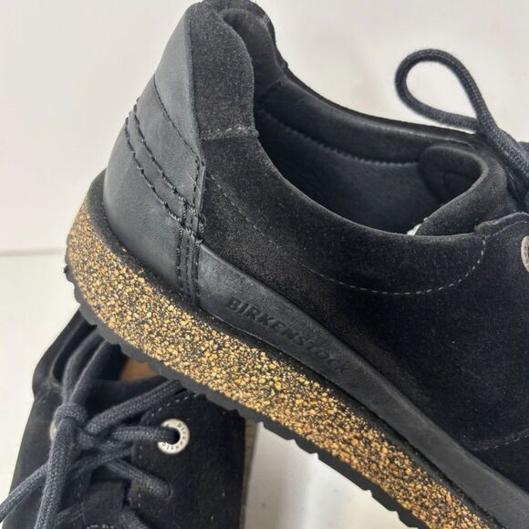 Birkenstock Honnef Low Black Leather Suede Cork Shoes Sneakers - Picture 8 of 10